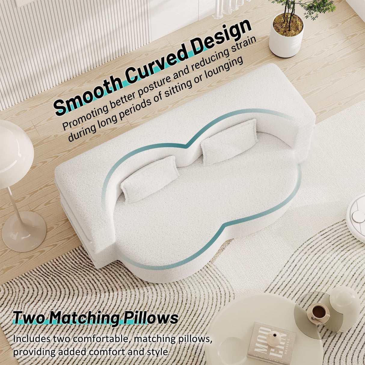 JOYBASE 78in Sofa Couch Convertible Oversized Cloud Loveseat Minimalist Sleeper Sofa Bed for Living Room, Apartment, Office, No Assembly Required (Beige) JOYBASE