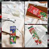INCOK Christmas Diamond Painting Bookmarks - 6 PCS Diamond Art Bookmarks Set with Tessel DIY Santa Claus Snowman Christmas Tree Reindeer Gem Art Craft Funny Merry Xmas Gift for Book Lover Students INCOK
