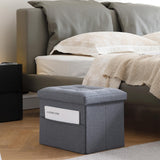 Hamgtrion Ottoman Storage Ottoman Collapsible Ottoman with Storage Foot Rest Small Ottoman with Side Pocket Foot Stools for Living Room Grey L17W13H13inches Hamgtrion