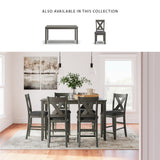 Signature Design by Ashley Caitbrook Casual Counter Height Dining Table and Upholstered Bar Stools with Nailhead Trim, Set of 7, Gray Signature Design by Ashley