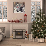 CHWGLFGG 5D Diamond Art Kits for Adults Beginners, Cat Diamond Painting Kits, DIY Full Round Drill Winter Snowy Paint by Diamonds Dot Gem Art for Adults, Home Wall Decor 13.7X 13.7 Inch CHWGLFGG
