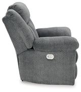 Signature Design by Ashley Tip-Off Casual Wall Hugger Power Recliner with Adjustable Headrest and USB Ports, Gray Signature Design by Ashley
