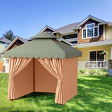 PLULON 10' x 12' Gazebo Curtains Outdoor Waterproof 4-Panels Universal Replacement Privacy Curtain Sidewalls with Zipper for Patio Yard Garden (Curtain Only) PLULON
