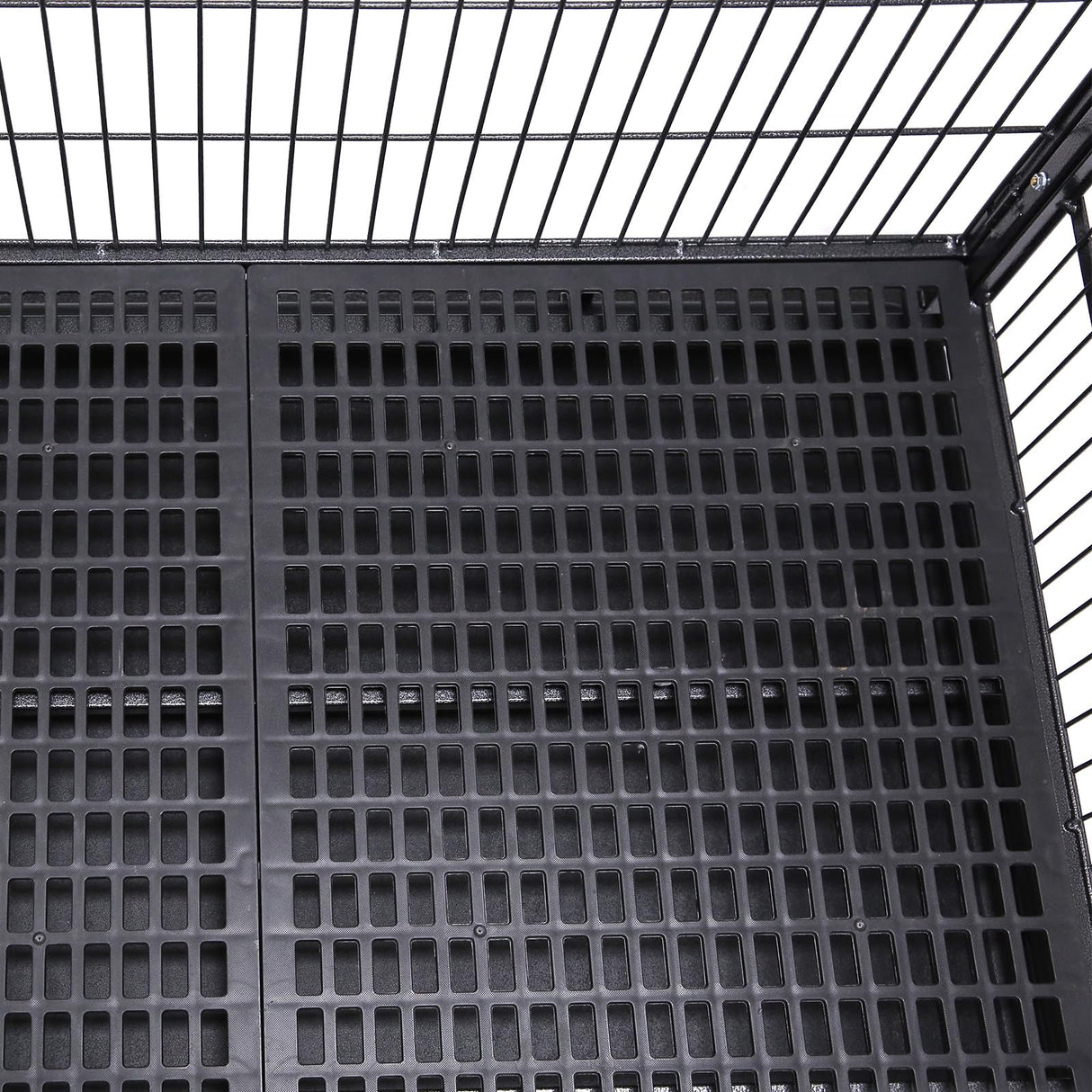 Homey Pet 37 inch Stackable Open Top Heavy Duty Dog Crate Cage for Medium Dog with Wheels and Removable Tray Homey Pet