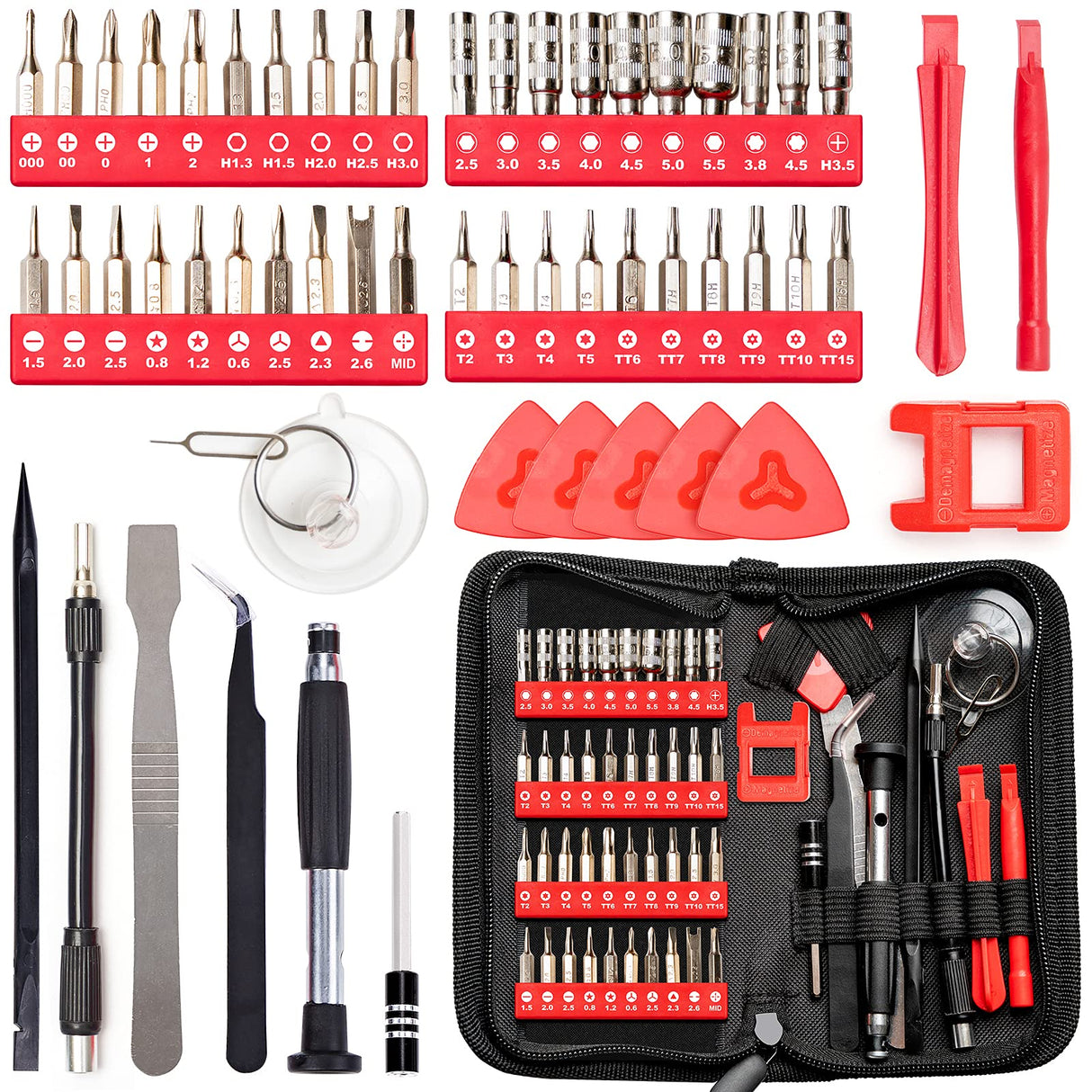 SHARDEN Precision Screwdriver Set 56 in 1 Magnetic Driver Kit Professional Electronics Repair Tool Kit with Portable Bag for iPhone, Smartphone, iPad, PC, Computer, Laptop, Tablet, Game Console, Watch Sharden