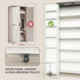 Furnaza Kitchen Pantry Cabinets - 72" Tall Farmhouse Food Storage Cabinets Cupboard with 2 Barn Doors and Shelves Adjustable for Large Dinning or Living Room, in Grian White Furnaza