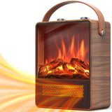 Riseon Electric Fireplace Heater for Indoor Use, 1500W/750W Space Heater Fireplace with 3D LED Flame, Double Safety Protection, Portable Fireplace Heater for Home Office Christmas Decoration,Walut Riseon