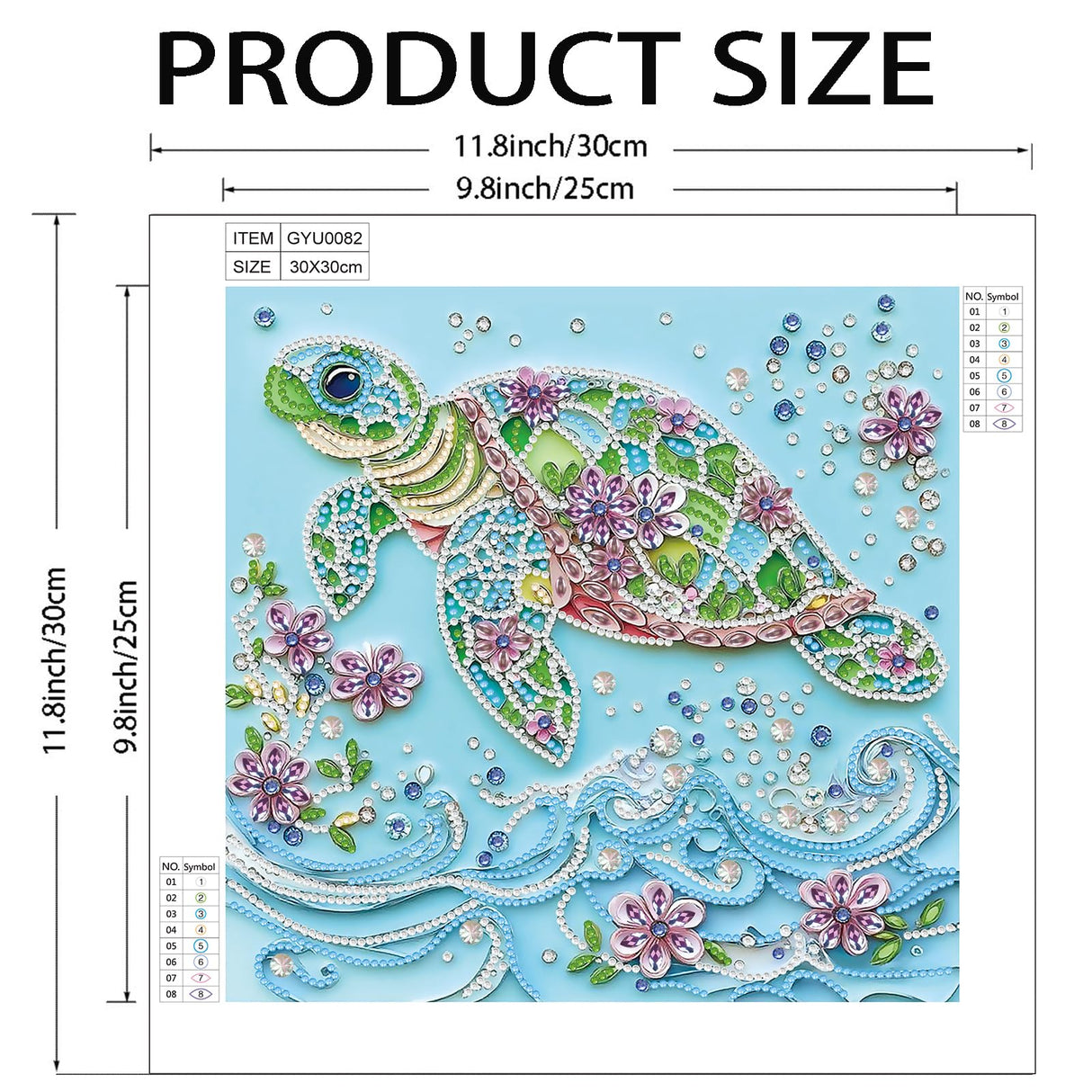 5D Sea Turtle Special Shape Diamond Art Painting Kits for Adults, DIY Crystal Rhinestones Small Animals Picture Diamond Dots Paintings Adult Craft Kits for Beginner Paintcolor