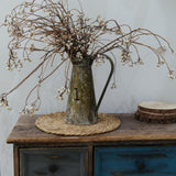 Round Woven Placemats Set of 4, 12" Boho Rattan Placemats Natural Hand-Woven Place Mats Table Decor, Chargers for Dinner Plates, Farmhouse Place Mats, Wicker Table Mats for Dining Table, Home Qavinch