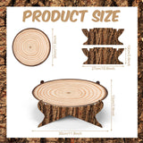 Zopeal 2 Pcs Woodland Cupcake Stand Wooden Cupcake Stand Decoration Western Cake Holder Camping Cake Holder for Woodland Baby Shower Decoration Forest Safari Birthday Party Supplies(Classic) Zopeal