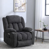 2024 Power Lift Recliner Chair with Full-Body Massage and Heat for Elderly, Hand Remote Control, Upgraded Powerful Motor, Extended Footrest, USB Ports, Stainless Steel Cup Holders, Chenille Grey Trustyue