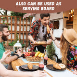 Roshtia 6 Pieces Acacia Wood Cutting Board Kitchen Wooden Chopping Board with Juice Groove Reversible Charcuterie Serving Board Butcher Block Cutting Board for Meat, Cheese, Vegetables, 14" x 10" Roshtia