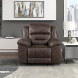 Lexicon Rocker Recliner Chair for Living Room, Wall Hugger Manual Recliner Chairs, Textured Microfiber Upholstered Rocking Reclining Chair, Home Theater Seating, Required Assembly, Dark Brown Lexicon