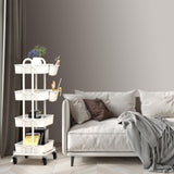 Simple Houseware Heavy Duty 4-Tier Utility Rolling Cart, White Simple Houseware