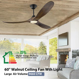 70 inch Large Ceiling Fans with Lights, Outdoor Ceiling Fans for Patios Waterproof, 3 Blades Propeller Wood Ceiling Fans, Smart Ceiling fan with Remote & APP for Indoor Exterior Porch Commercial XCWIIE