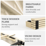 Sismplly King Size Bed Frame and Headboard,Vertical Channel Tufted Wingback No Box Spring Needed, Mattress Foundation, Easy Assembly, Beige Sismplly