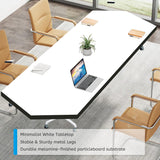 Folding Conference Table,Large Conference Meeting Table for 8 People,Modern Mobile Training Table with Wheels,Rolling Conference Room Tables with Metal Frame,Meeting Seminar Table 47.2x23.6x29.5in AFBZR