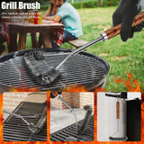 RINPIR 31pcs Stainless Steel BBQ Grill Accessories Set for Men Dad, Heavy Duty Grilling Tools for Outdoor Camping, BBQ Utensils Kit with Mats, Grill Brush in Carrying Bag Brown RINPIR