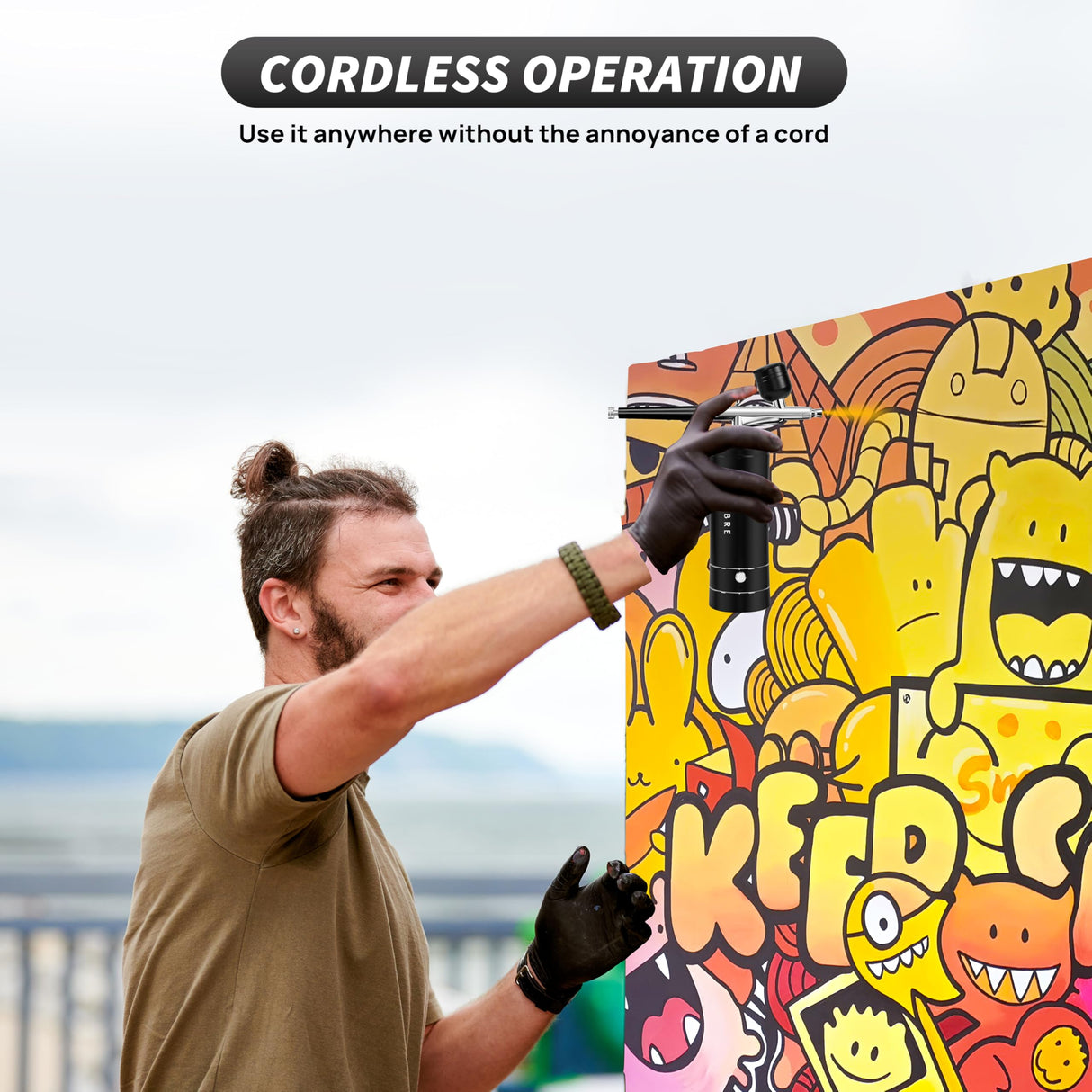 AKALLIBRE Airbrush Kit with Compressor, 48PSI High-Pressure Non-Clogging Airbrush Gun with 0.2/0.3/0.5mm Nozzles, Portable Airbrush for Nails Art, Cake Decoration, Painting etc. AKALLIBRE