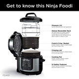 Ninja FD401 LP3 Foodi 12-in-1 Deluxe XL 8 qt. Pressure Cooker & Air Fryer that Steams, Slow Cooks, Sears, Sautés, Dehydrates & More, with 5 qt. Crisper Basket, Reversible Rack & Recipe Book, Silver Ninja