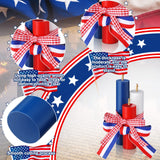 3 Pcs 4th of July Table Decoration Patriotic Tiered Tray Decor Red White Blue USA Firework Memorial Day Independence Day Wood Table Signs Fourth of July Centerpieces(Cute Style) Yalikop