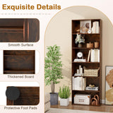 Tangkula 6-Tier Bookcase, 70” Tall Freestanding Bookshelf with 6 Open Shelves, Anti-Toppling Kits, Floor Display Storage Organizer for Living Room, Study, Kitchen, Home & Office (Rustic Brown, 70" H) Tangkula