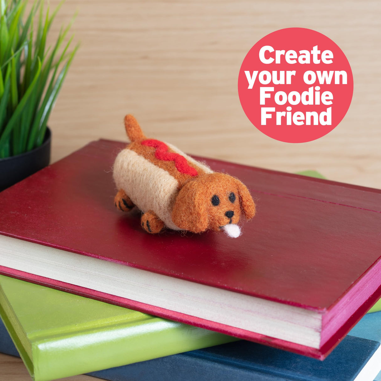 DIY Needle Felting Kit w Case- Animal Foodie Friends- Make 8 Adorable Designs- Starter Kit Includes Mat, Wool Felt Tools, Needles, Instructions- Homemade Arts & Crafts Gift, Kids & Teen Party Activity Idiy