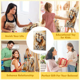 Bowetile Framed Paint by Numbers Horse for Adults Beginners, Adults' Paint-by-Number Horse Kits, Easy Adult Paint by Number Kits on Canvas, Acrylic Animals Number Painting for Home Decor, 8x12in Bowetile