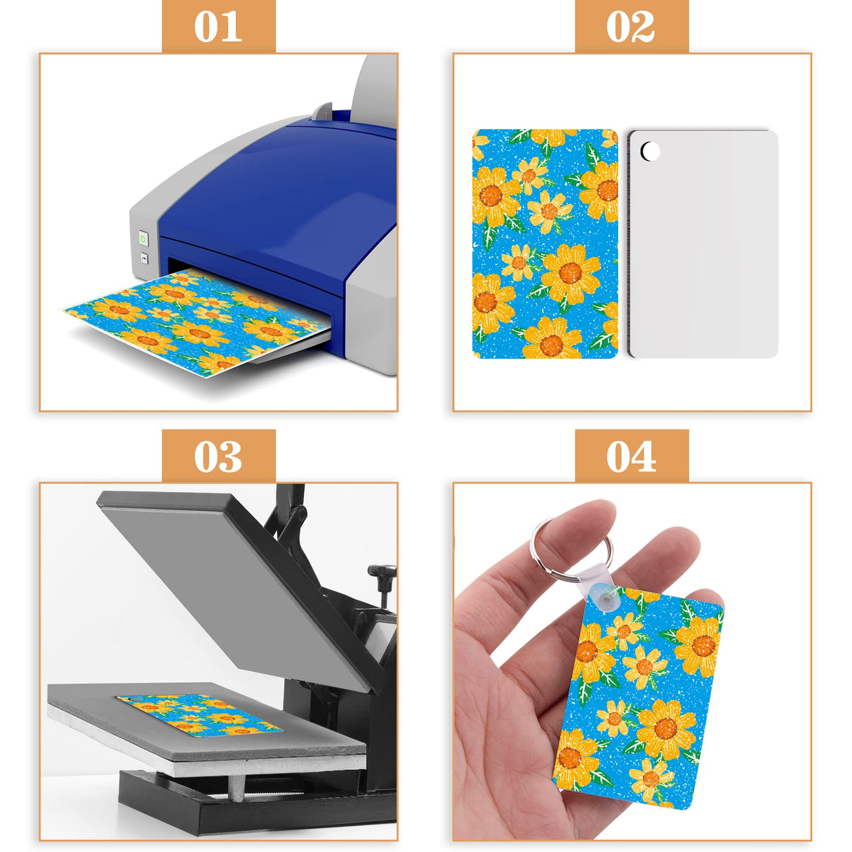 Duufin 120 Pieces Rectangle Sublimation Keychain Blanks Double Side Heat Transfer Blanks MDF Blank Board Key Rings Blanks for Sublimation DIY and Craft Duufin