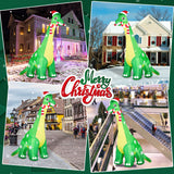 13FT Giant Dinosaur Christmas Inflatable Decorations, Built-in LED Lights, Strong Blower Huge Blow Up Yard Clearance Decor with Large Candy Cane Xmas Santa Hat Outdoor Indoor Holiday Party zukakii