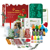 EDSRDRUS Christmas Soap Making Kit for Adults - 2lbs Soap Base, Fragrance Oils, Dyes, 3D Tree Snowflake Gingerbread Santa Snowman Molds and Christmas Packaging Supplies EDSRDRUS