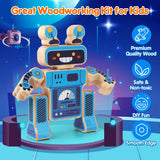 Mocoosy 4 Wooden Robot Toys for Kids Ages 3-5, Building & Painting Your Own Robot Craft Kit with Paints and Stickers, Wood Robot Painting Art Supplies Educational Gift for 6 8 10 12 Years Old Mocoosy