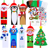 Winlyn 24 Sets Christmas Craft Kits Winter Crafts DIY Christmas Ornaments Art Sets Snowman Reindeer Pine Tree Owl Penguin Christmas Foam Stickers Arts and Crafts for Kids Holiday Classroom Activities Winlyn