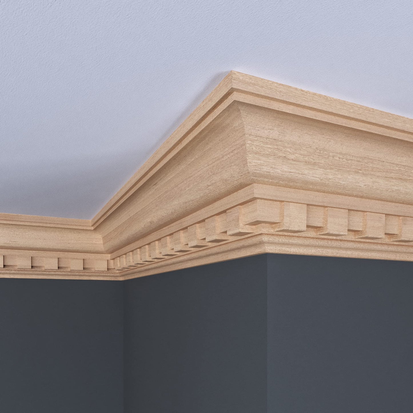 1707-4FTWHW Unfinished White Hardwood Crown Moulding - WoodArtSupply