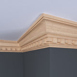 1707-4FTWHW Unfinished White Hardwood Crown Moulding ORNAMENTAL