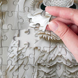 Owl Puzzles Paper-Cut Art Puzzle 1000 Piece for Adults, White Bird Jigsaw Puzzle Animal Forest, Impossible Difficult Hard Puzzle as Family Game BBOLDIN