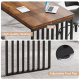 Tribesigns 6.56 ft Conference Table, Large Rectangle Meeting Seminar Table, Industrial Long Business Table for 6-8 People (Without Chair) (Brown & Black) Tribesigns