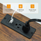 LYNCOHOME Dresser with Power Outlets and LED Lights, Dresser TV Stand with 8 Drawers, Fabric Chest of Drawers for Bedroom, Living Room, Entryway, Sepia Print LYNCOHOME