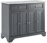 Crosley Furniture Avery Kitchen Island with Storage Shelves, Microwave Stand, Coffee Bar, Gray Crosley Furniture
