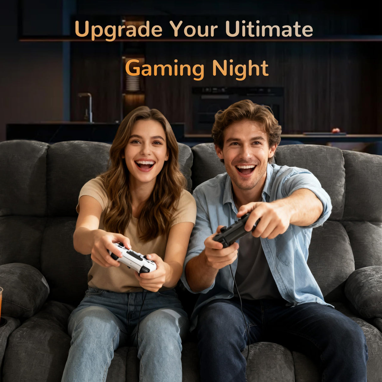 Oversized Loveseat Recliner Sofa, Big Large Reclining Sofa with Cup Holders & Side Pockets, Traditional 2-Seater Manual Recliner Couch for Living Room, RV, Home Theater (Fabric, Grey) Sofetura