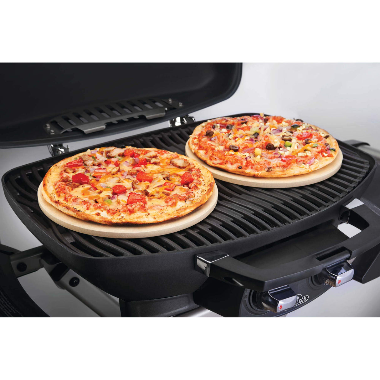 Napoleon Personal Sized Pizza Baking Stone Set - BBQ Grill Accessories, Two 10-inch Personal Pizza Baking Stones, Stone Oven Pizza, Pizzeria Results, Easy To Use, Use In BBQ Grill or Oven Napoleon