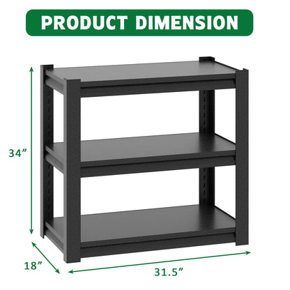 40-50 Gallon Fish Tank Stand, Modern Metal Aquarium Stand, Adjustable Heavy Duty Reptile Terrarium Tank Stand, Adjustable 3-Tier Fish Tank Rack Shelf for Home Office, 31.5"L x 18"W x 34"H, Black