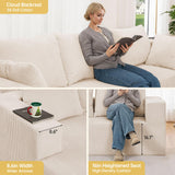 Modular Sectional Sofa, Cloud Sectional Couch with L-Shape Chaise, Modular Sofa with Deep Seat, Upholstered Couches Boneless Sofa for Living Room, White(Left Facing Chaise) Airynee