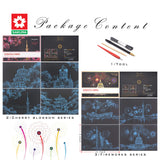 Scratch Art for Adults and Kids-City Landmarks Scratch Painting Craft Kit (8 Sheets A4)|DIY Foil Engraving Art Set|Stress Relief Gift for Travel Lovers, Craft Lovers, Home Decor (Firework&Sakura) BOTEEN