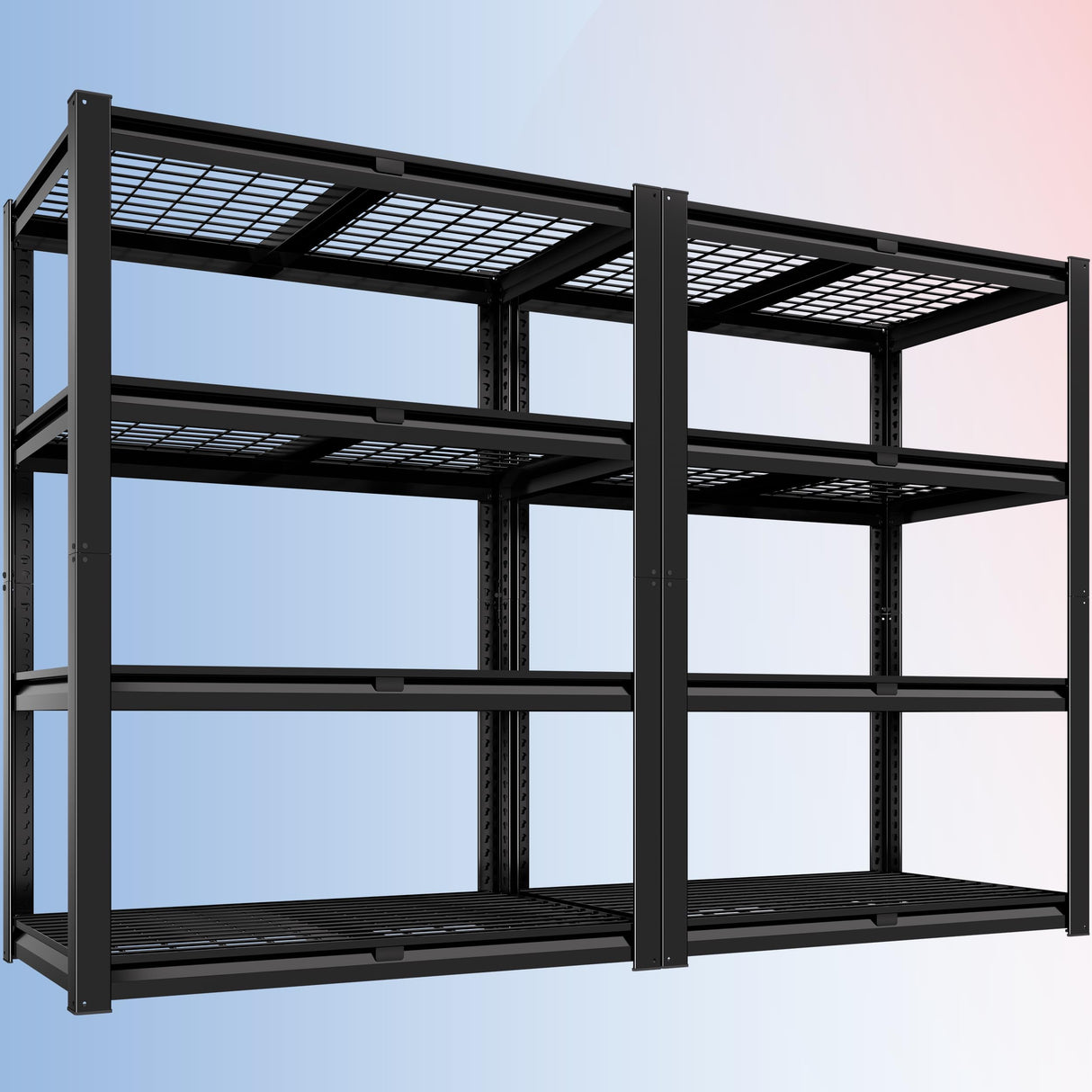PrimeZone Heavy Duty Garage Shelving 2200 LBS 4 Tier Heavy Duty Storage Shelves Adjustable Industrial Metal Wire Shelf Unit for Garage,Basement,Pantry,Warehouse,Commercial,40" W X 20" D X 60" H 2Pack PrimeZone