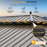 YOLENY 12'x24' Gazebo, Hardtop Gazebo with Galvanized Steel Double Roof, Pergolas Aluminum Frame, Netting and Curtains Included, Metal Outdoor Gazebos for Garden, Lawns YOLENY