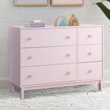 GAP babyGap Legacy 6 Drawer Dresser with Interlocking Drawers - Greenguard Gold Certified, Blush Pink/Dark Pink Delta Children