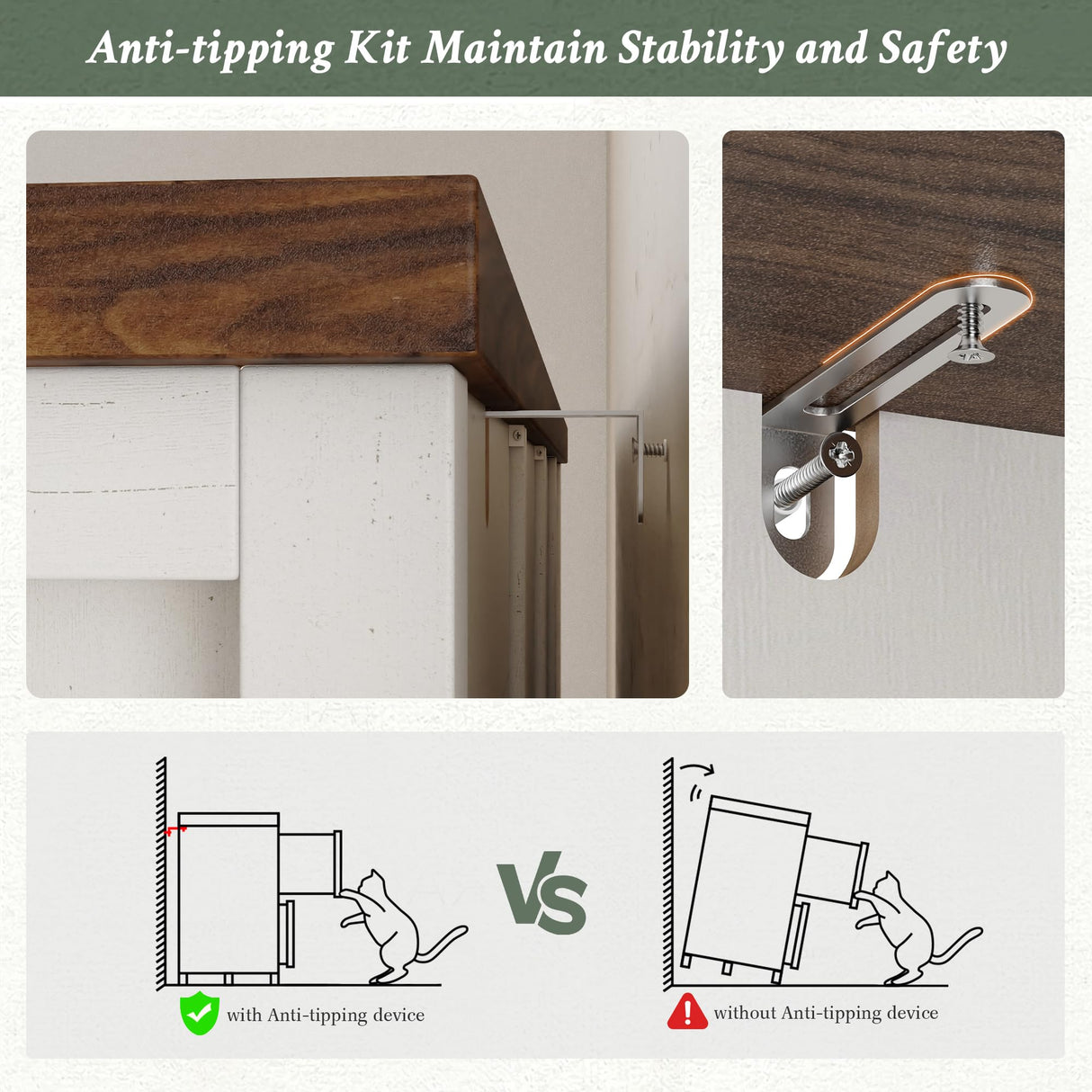 EnHomee Farmhouse 8 Drawer Dresser for Bedroom,Wood Dressers and Chests of Drawers with Texture TV Stand for Bedroom, Hallway, Closet,Antique White EnHomee