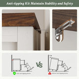 EnHomee Farmhouse 8 Drawer Dresser for Bedroom,Wood Dressers and Chests of Drawers with Texture TV Stand for Bedroom, Hallway, Closet,Antique White EnHomee