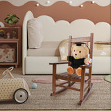 Hngilkoo Wooden Rocking Chair for Toddlers and Children Comfy Recliner Rocker for Baby Girls Outdoor Lounge Chair for Kids Age 6-10 Indoor Brown Hngilkoo